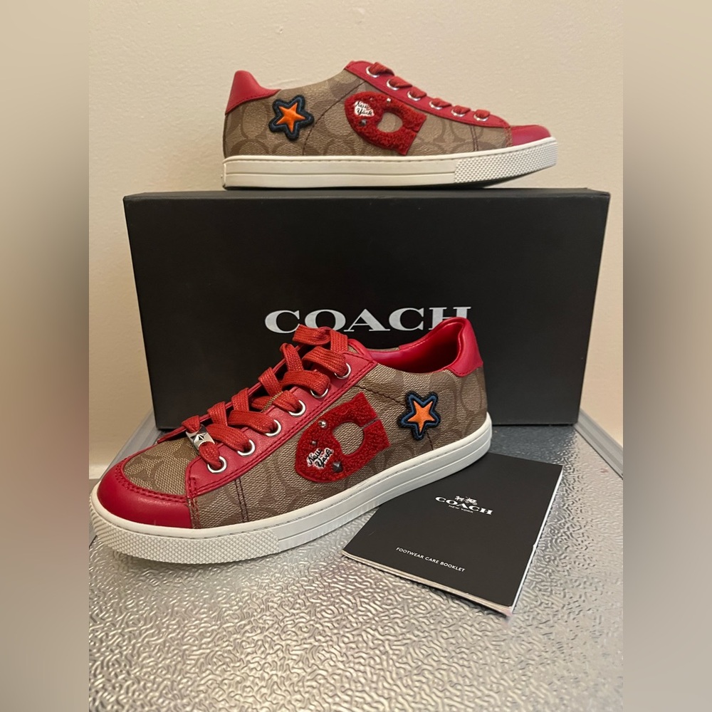 Coach Red and Brown Porter Sneakers